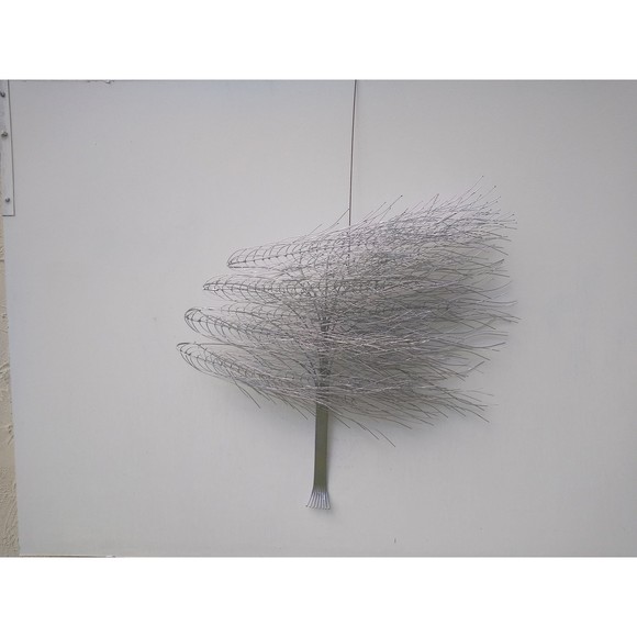 Large Silver Painted Copper & Brass Windy Willow Tree Wall Hanging Art Sculpture - Picture 3 of 10